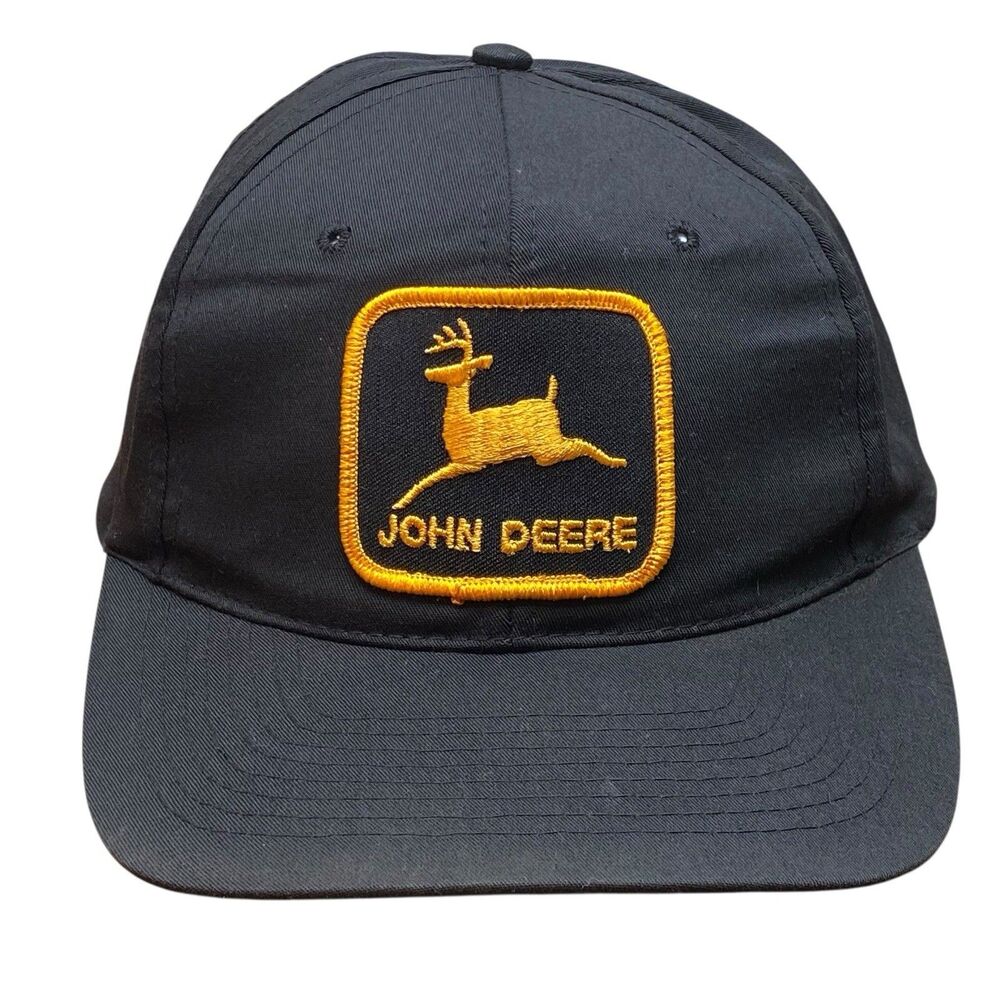 Vintage Nissun John Deere Snapback Trucker Hat‎ Black